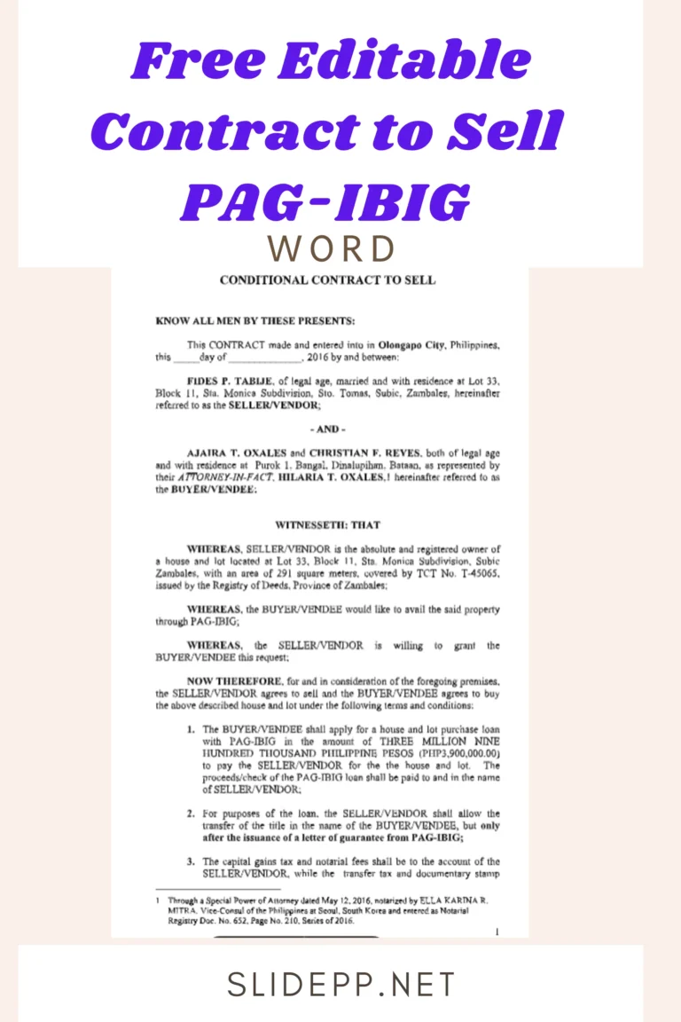 Free Editable Contract to Sell PAG-IBIG Sample Form in Word Free Editable Contract to Sell PAG-IBIG Sample Form in Word download page.