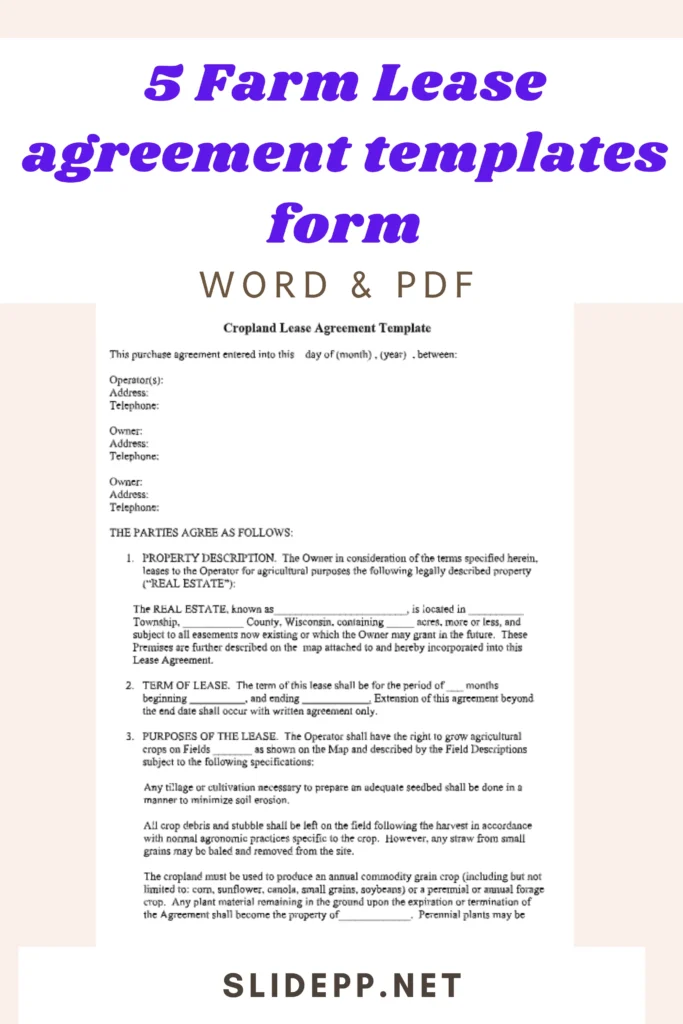 5 farm lease agreement templates form in word and pdf (2)