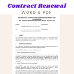 Professional maintenance contract renewal letter template in Word format displayed on a laptop screen.