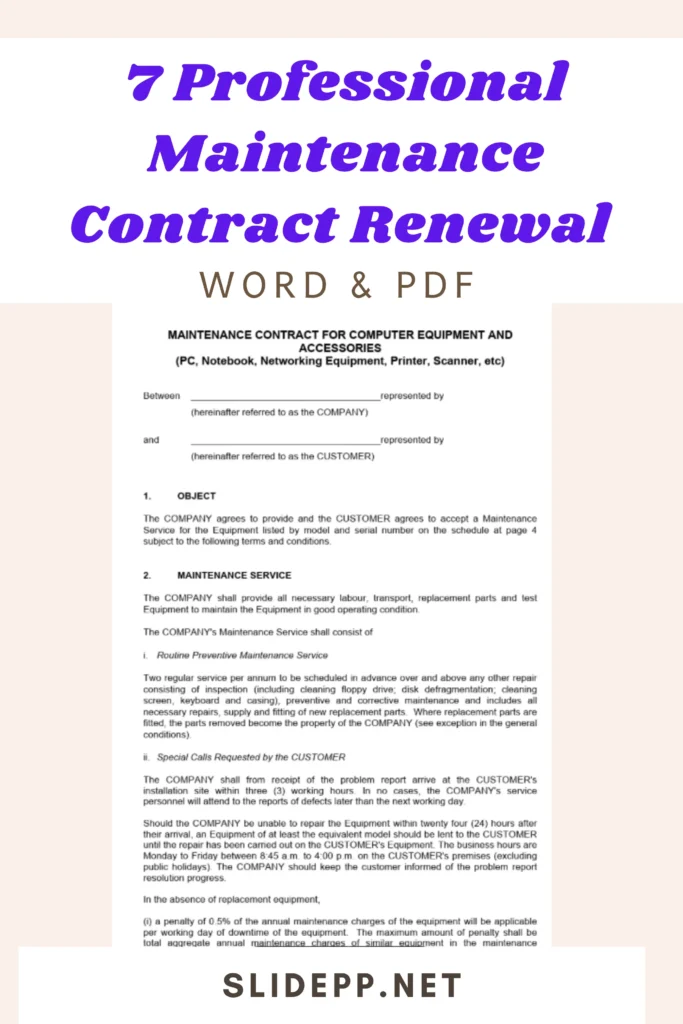 Professional maintenance contract renewal letter template in Word format displayed on a laptop screen. Professional maintenance contract renewal letter template in Word format displayed on a laptop screen.