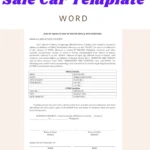Sample Deed of Absolute Sale for a car in Word format on a laptop screen.