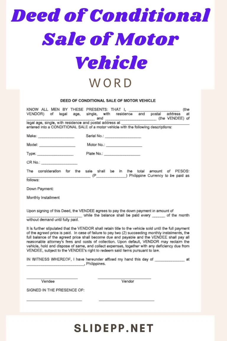 Deed of Conditional Sale of Motor Vehicle - Word template deed of conditional sale of motor vehicle word template (2)