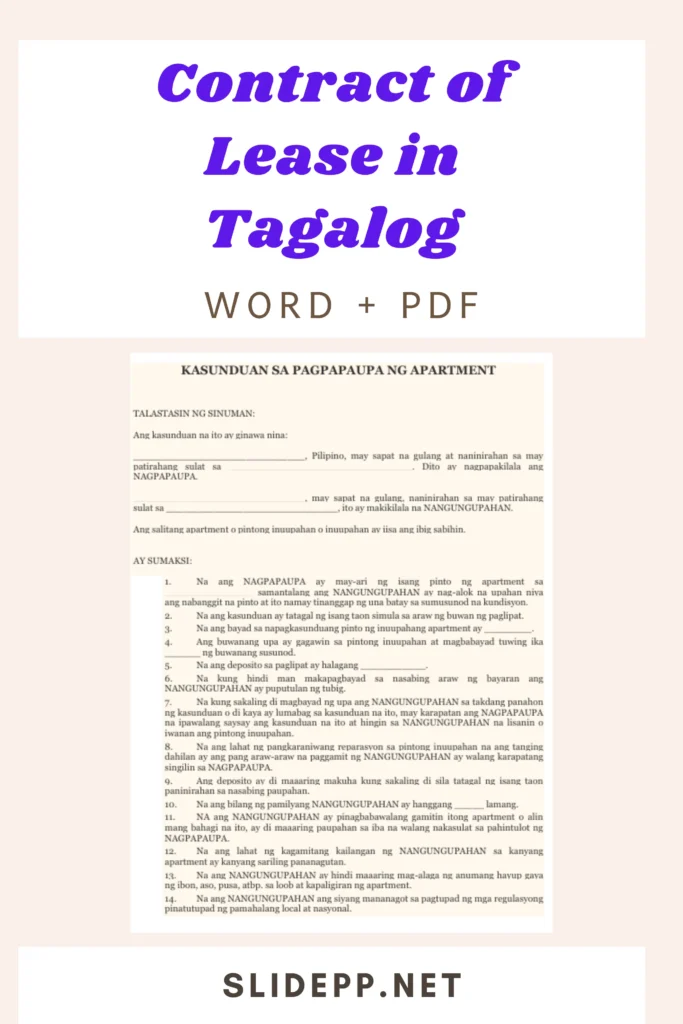 Legal process of signing a Contract of Lease in Tagalog template, available in free Word and PDF download. pastel beige trendy aesthetic mental health pinterest pin (12) 11zon