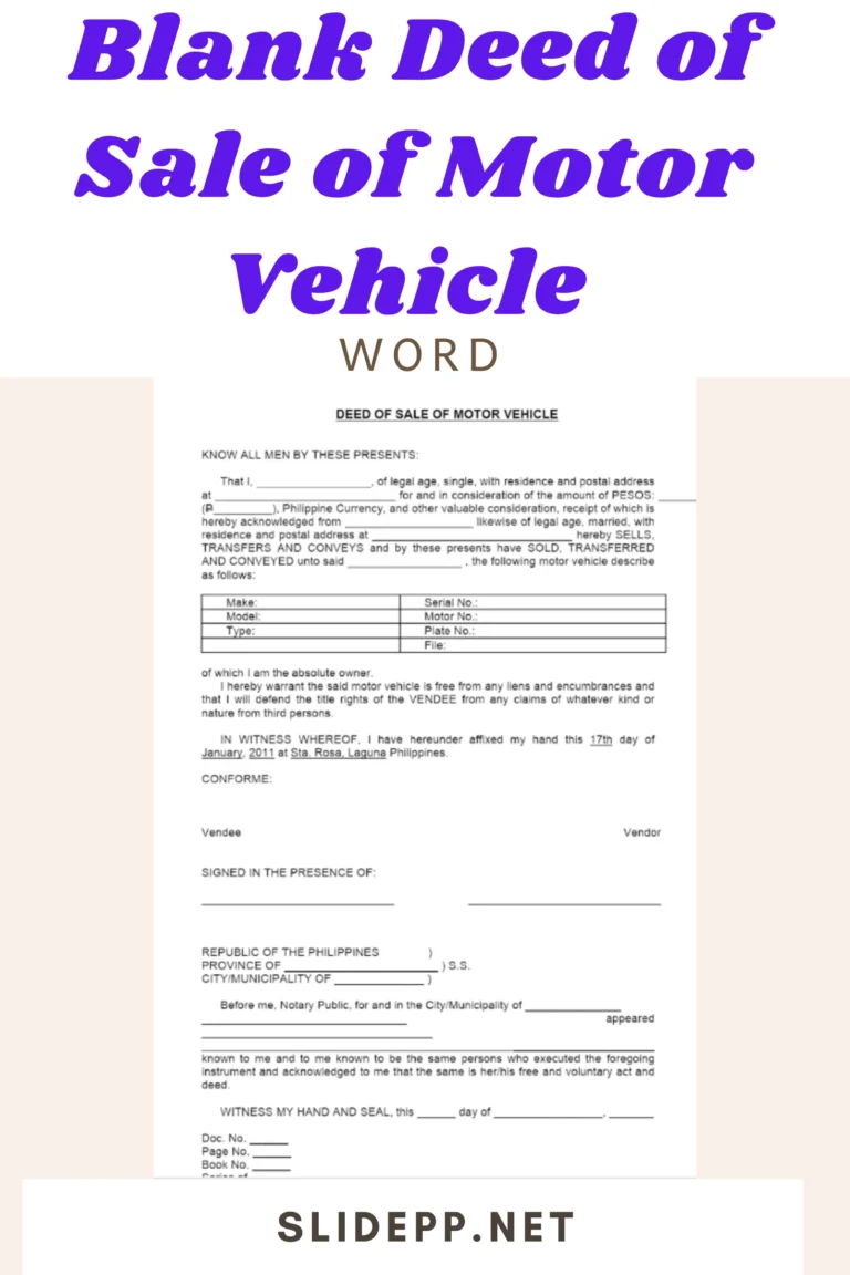 Blank Deed of Sale of Motor Vehicle Template (FREE Word/DOC Download) Professional blank deed of sale of motor vehicle template displayed on laptop screen for easy Word download.