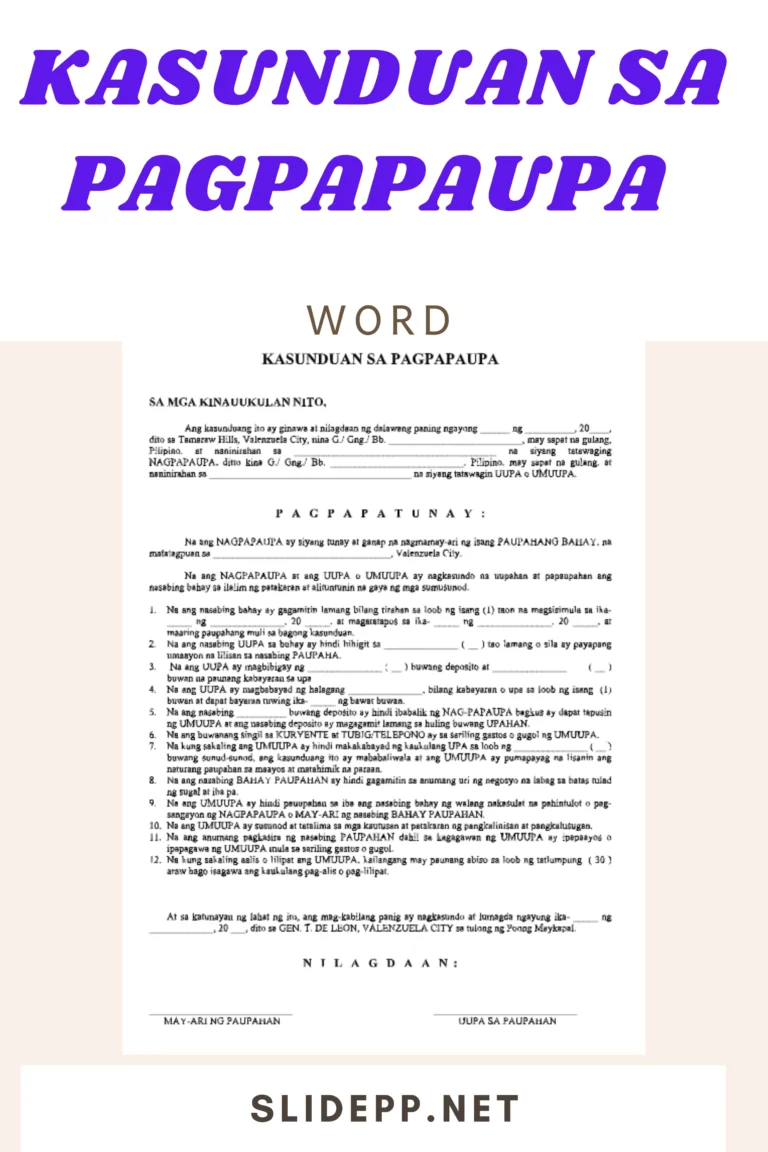 KASUNDUAN SA PAGPAPAUPA Word kasunduan sa pagpapaupa word